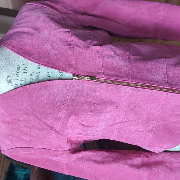 Guillaume Jackets & Blazers - Guillaume Suede Pink Women's Peplum Jacket P2P 20.5 Length 22